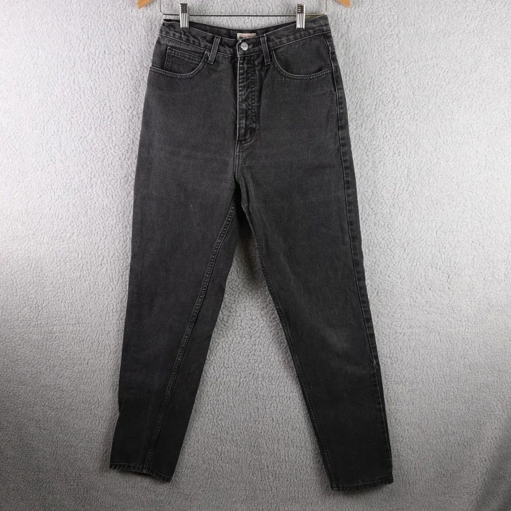 Vintage Guess Jeans Mens 32x32 Black High Waisted Tapered Leg Denim‎ Made in USA